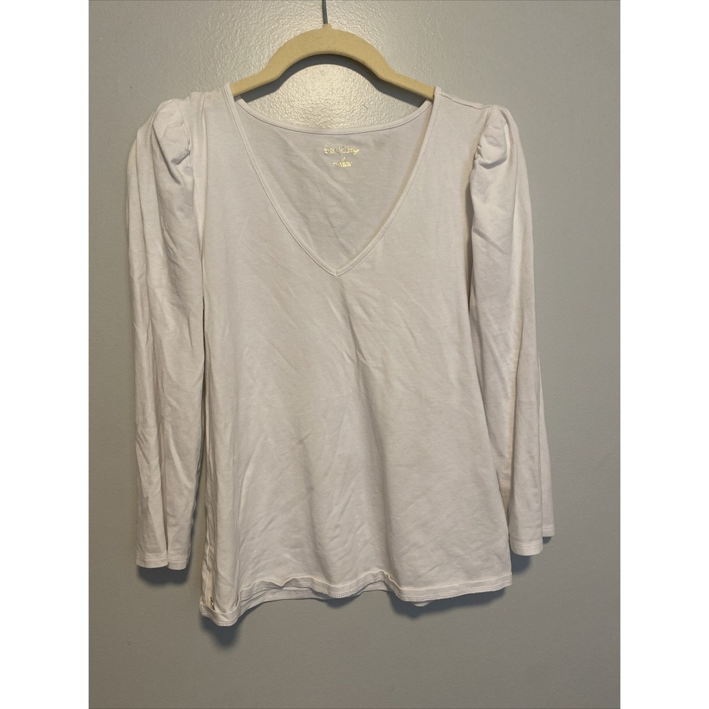 Lilly Pulitzer White Puffy Sleeve Size Medium